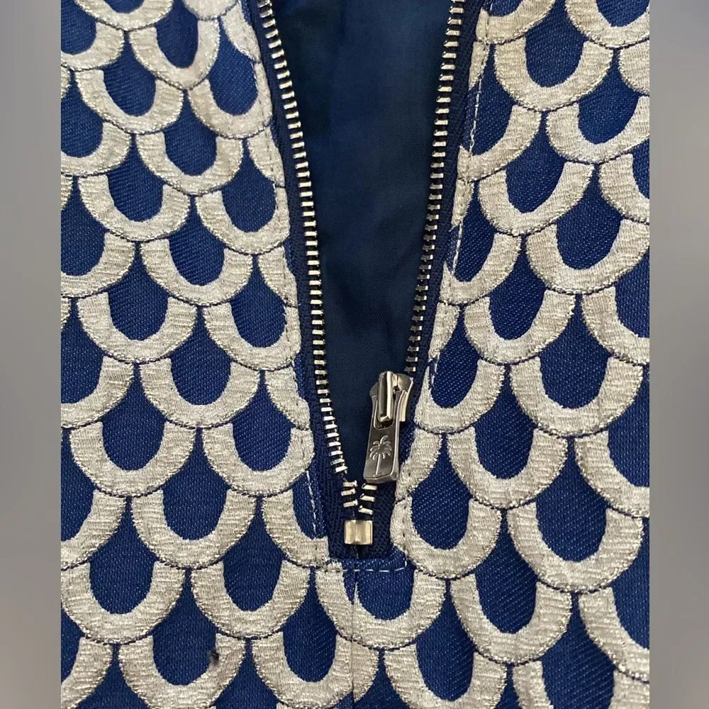 Lilly Pulitzer Josephina Scalloped Scales Dress, SZ 00. BROKEN ZIPPER! - Picture 3 of 3